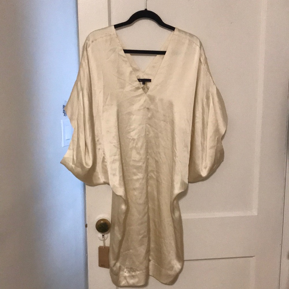 Maje 100% champagne silk dress